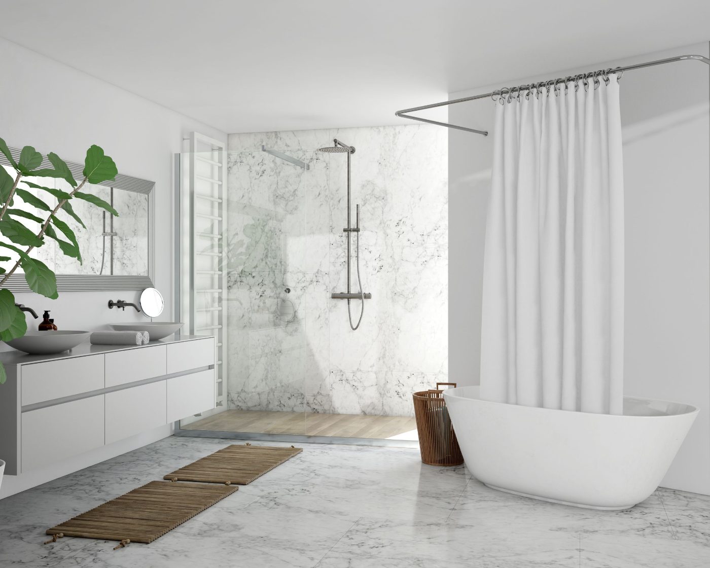 Modernes Badezimmer nach der Sanierung